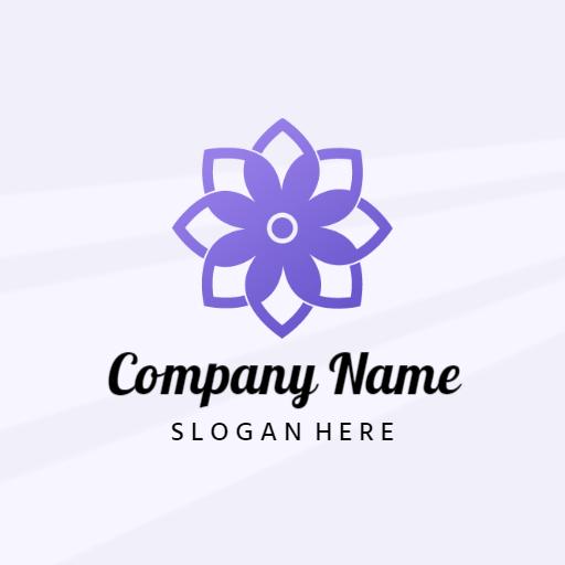 Elegant Purple Floral Design Showcasing Company Identity Logo Template