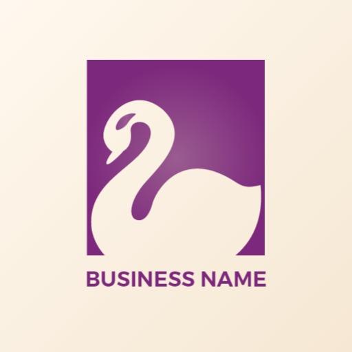 Elegant Purple Gradient Swan Design for Branding Logo Template