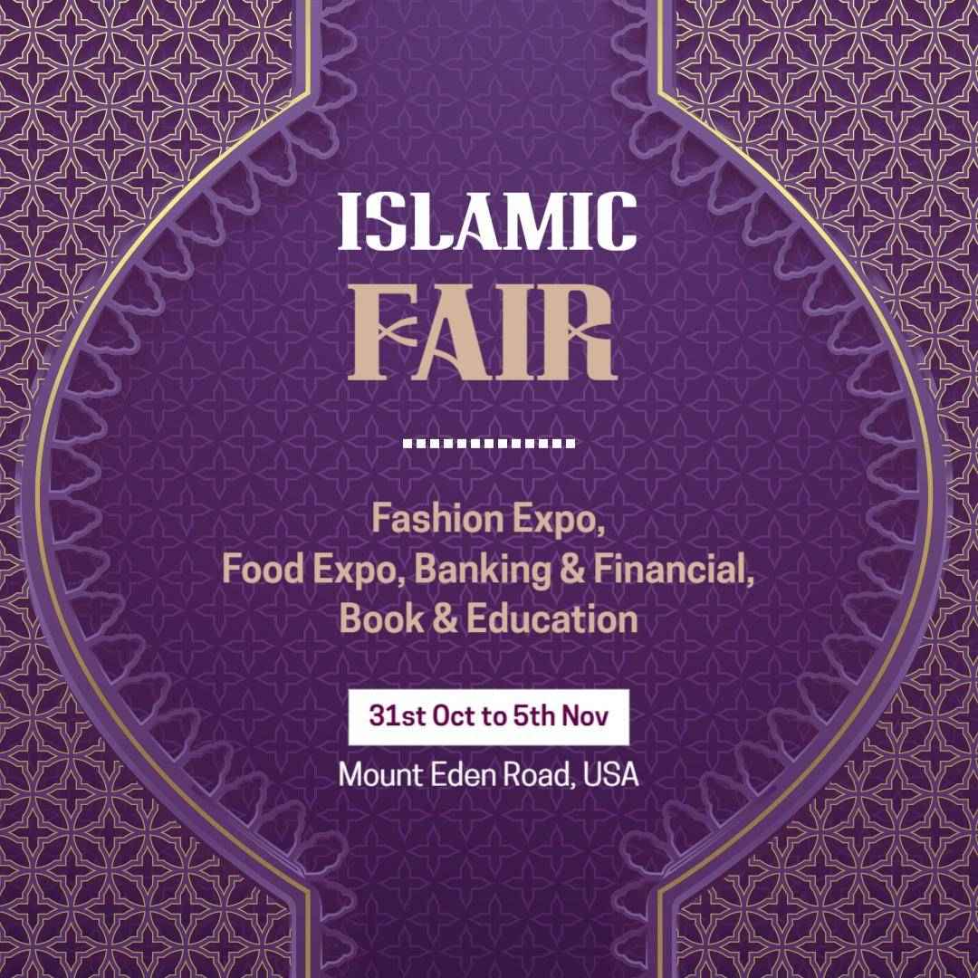 Elegant Purple Islamic Fair Celebration for Community Events Ad Template