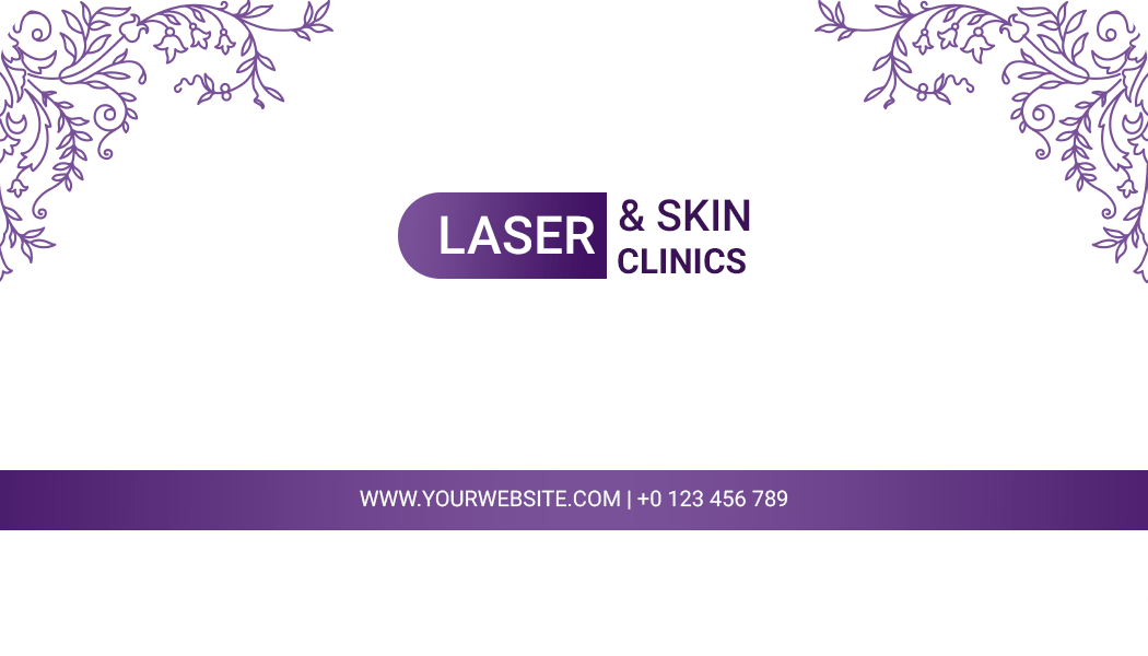 Elegant Purple Laser And Skin Clinics Business Card Template