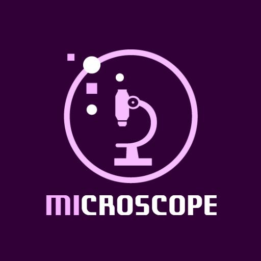 Elegant Purple Microscope Design Showcasing Scientific Exploration Logo Template