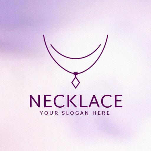 Elegant Purple Necklace Design with Gemstone Pendant Logo Template