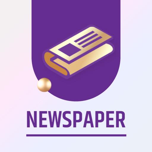 Elegant Purple Newspaper Design Featuring Modern Trends Logo Template