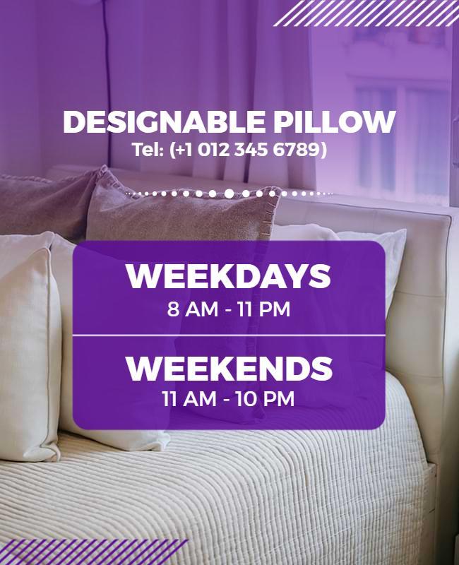Elegant Purple Promotional Designable Pillow Poster Template