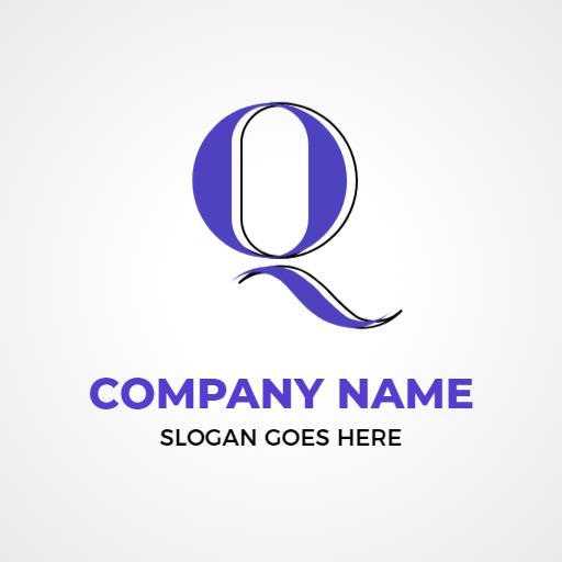 Elegant Purple Q Letter Design for Professional Branding Logo Template