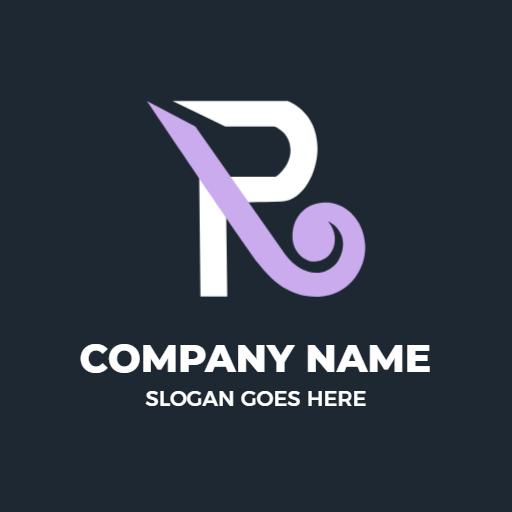 Elegant Purple R Letter Design Showcasing Brand Identity Logo Template
