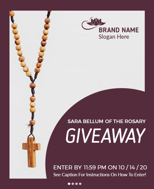 Elegant Purple Rosary Jewelry Giveaway Poster Template