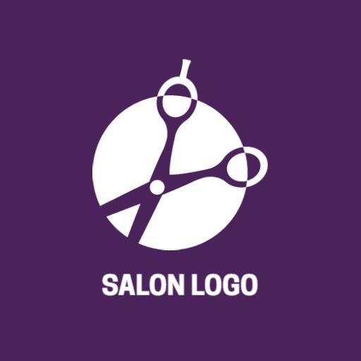 Elegant Purple Scissors Symbolizing Expert Salon Services Logo Template