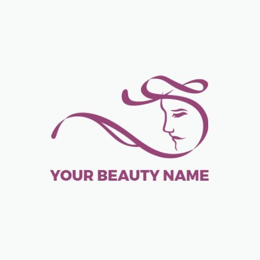 Elegant Purple Silhouette Representing Beauty Services Logo Template