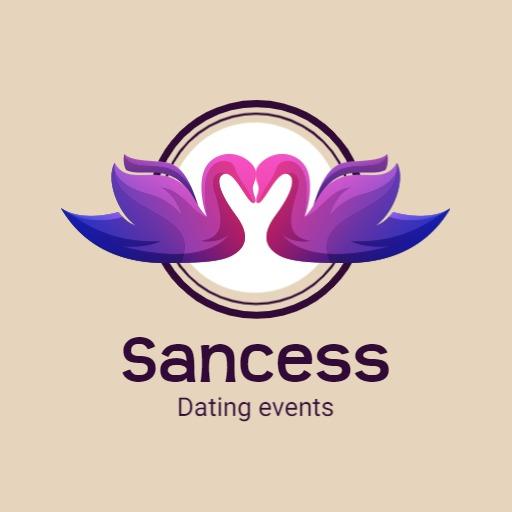 Elegant Purple Swans Symbolizing Love and Dating Logo Template