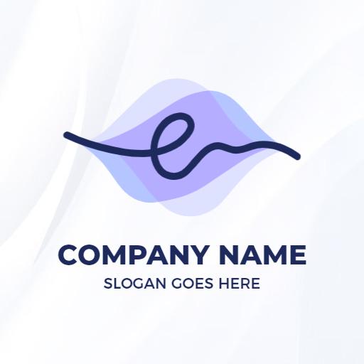 Elegant Purple Wave Design Featuring the Letter E Logo Template