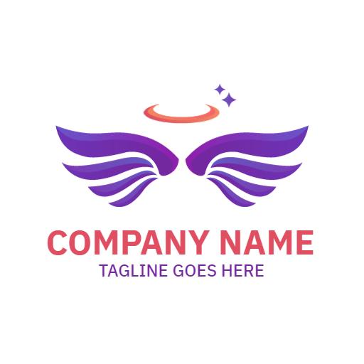 Elegant Purple Winged Design Symbolizing Heaven Logo Template
