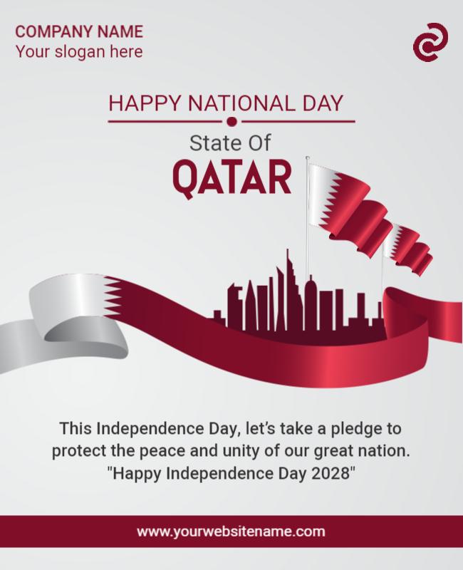 Elegant Qatar National Day Celebration Poster Template