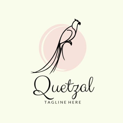 Elegant Quetzal Bird Design on Soft Cream Background Logo Template