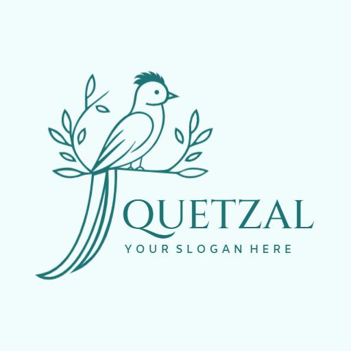 Elegant Quetzal Bird Design with Nature Elements Logo Template