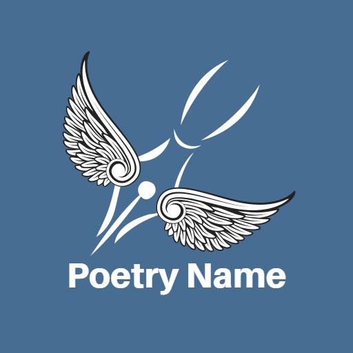 Elegant Quill with Wings Representing Creative Poetry Logo Template