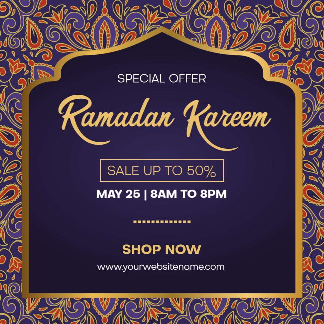 Elegant Ramadan Kareem Festival Sale Promotion Ad Template