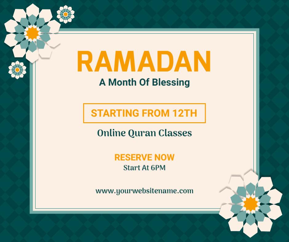 Elegant Ramadan Online Quran Classes Promotion Ad Template