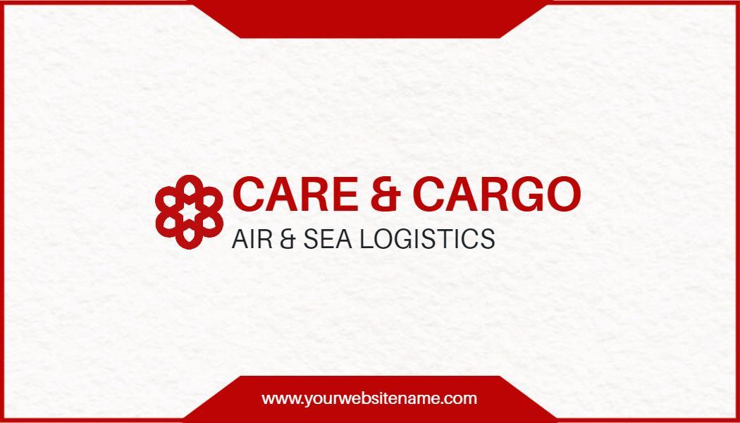 Elegant Red Air And Sea Logistics Visiting Card Template