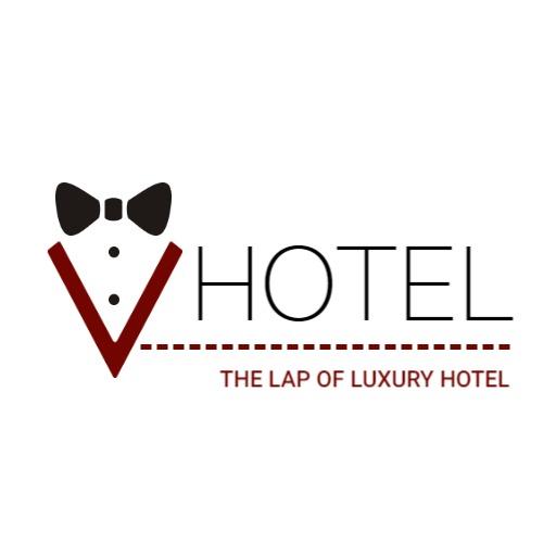 Elegant Red and Black Tuxedo Design for Luxury Hotel Logo Template