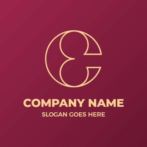 Elegant Red and Gold E Letter Design for Modern Branding Logo Template