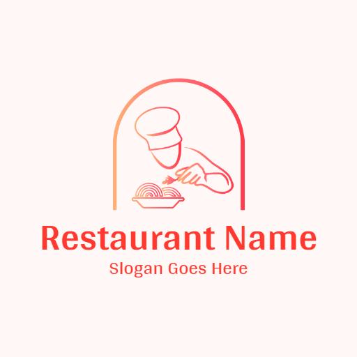 Elegant Red and Soft Pink Culinary Creations Logo Template