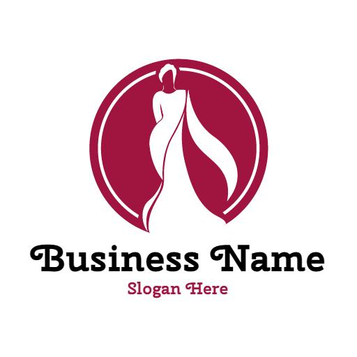 Elegant Red and White Saree Fashion Design Logo Template