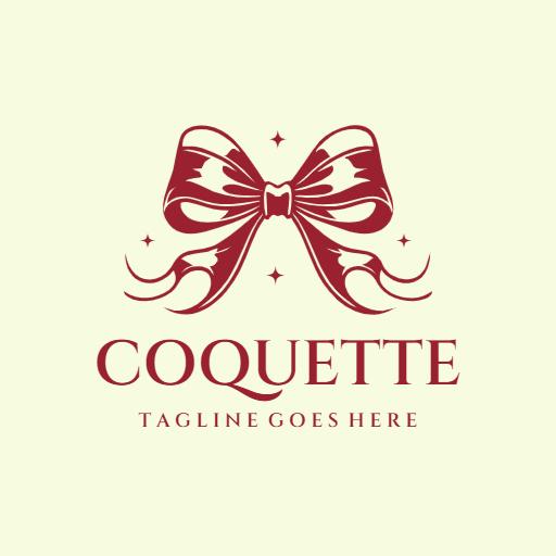 Elegant Red Fashion Bow Design with Stars Logo Template