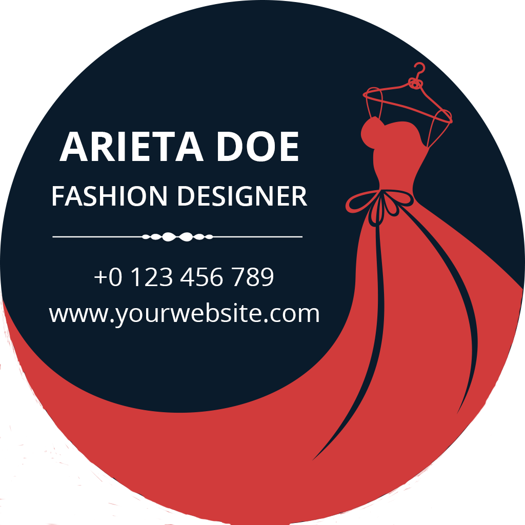 Elegant Red Fashion Designer Circle Business Card Template