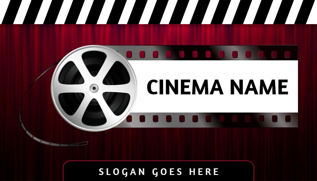 Elegant Red Film Studio Promotional Business Card Template