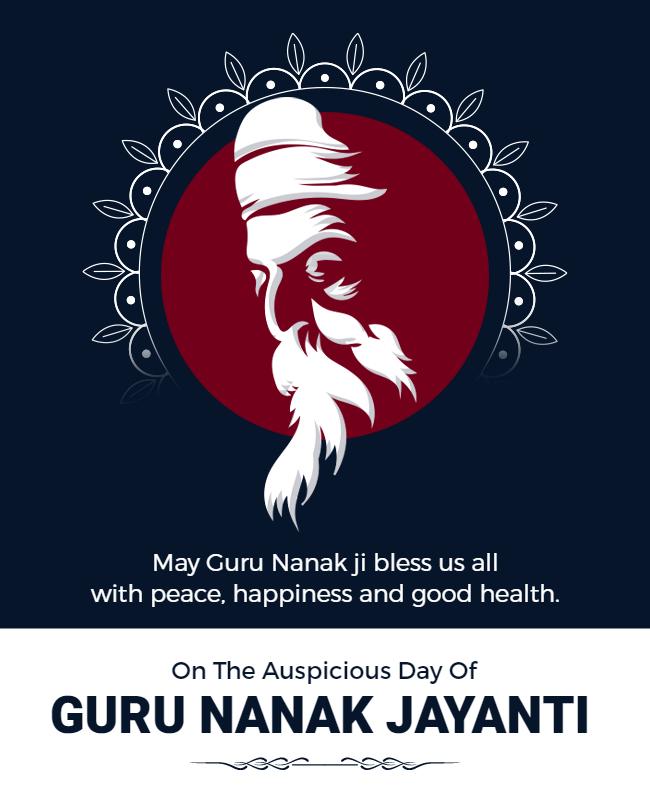 Elegant Red Guru Nanak Jayanti Celebration Poster Template
