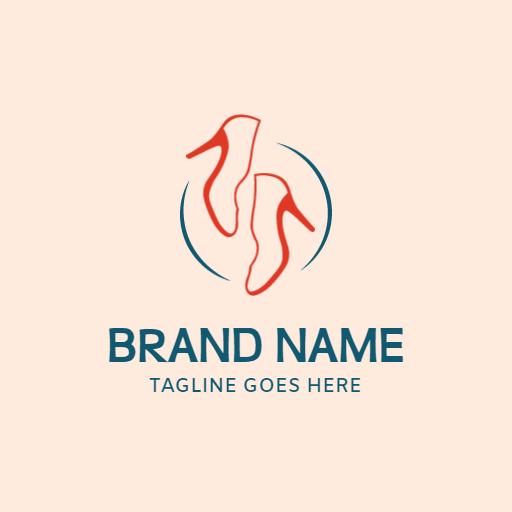 Elegant Red High Heels Showcasing Fashion Industry Logo Template