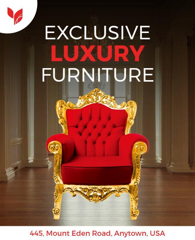 Elegant Red Luxury Furniture Showcase Poster Template