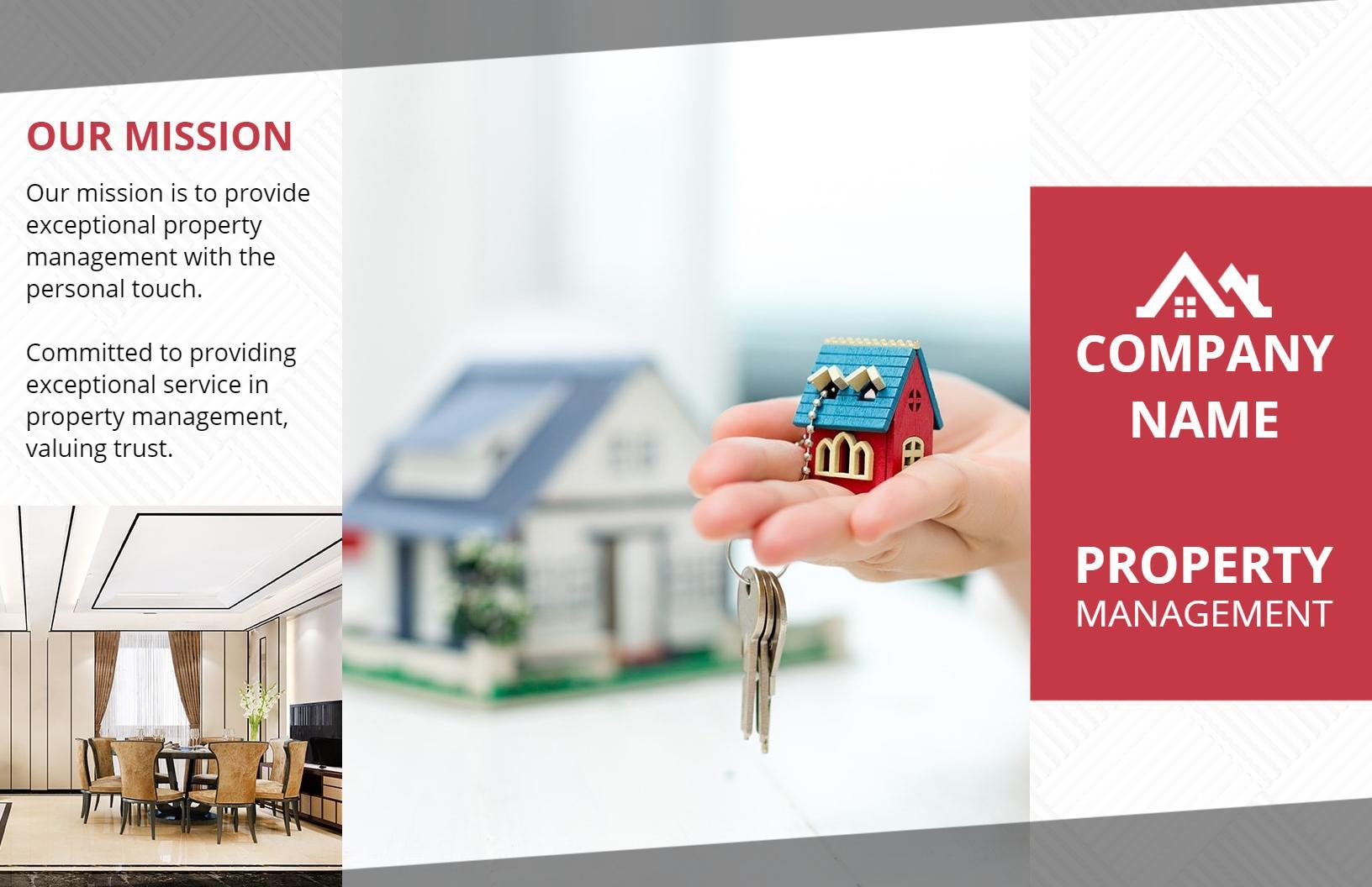 Elegant Red Property Management Services Brochure Template