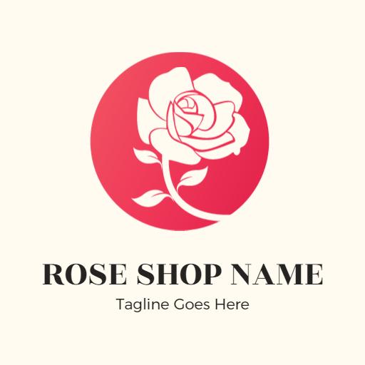 Elegant Red Rose Design for Florist Business Logo Template