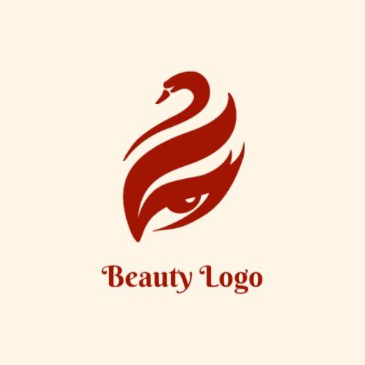 Elegant Red Swan Design Representing Beauty Industry Logo Template