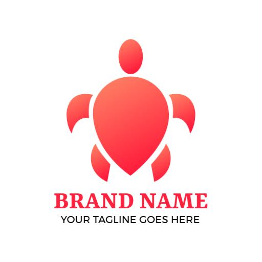 Elegant Red Turtle Design Representing Eco-Friendly Initiatives Logo Template