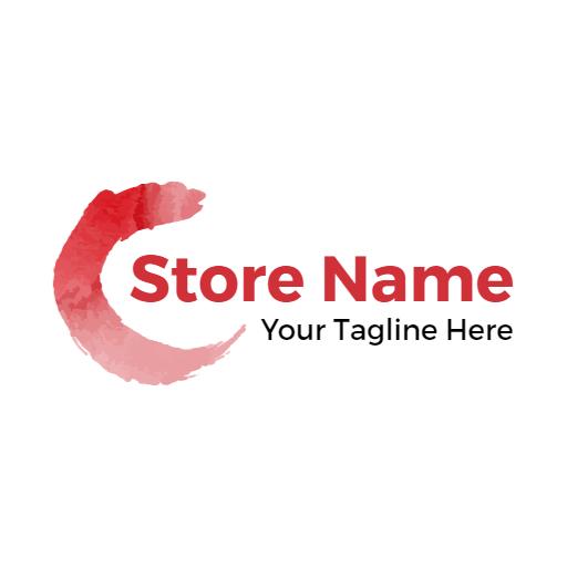 Elegant Red Watercolor Design for Creative Store Logo Template