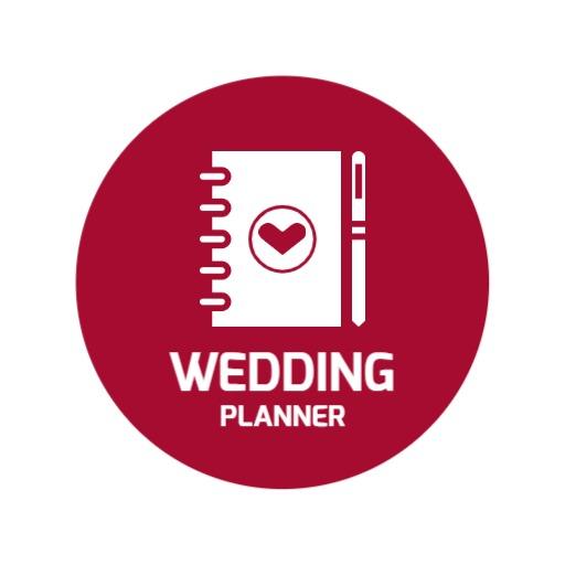 Elegant Red Wedding Planner Notebook for Event Organizer Logo Template