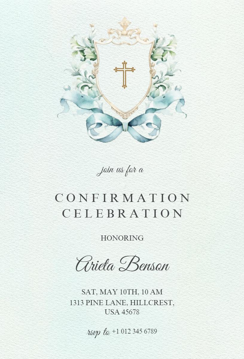 Elegant Religious Confirmation Celebration Invitation Template
