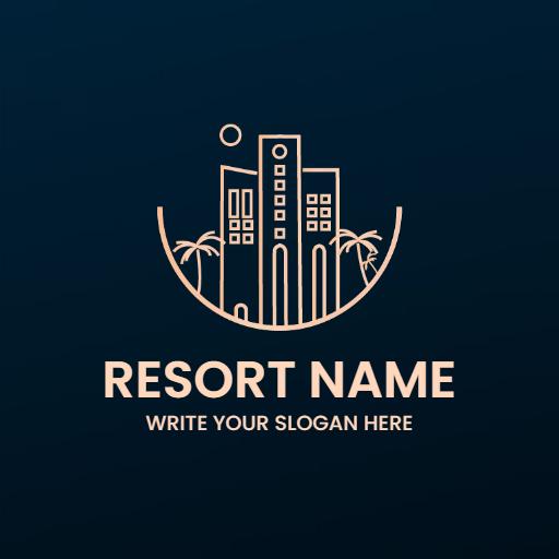 Elegant Resort Design Featuring Modern Architecture Elements Logo Template