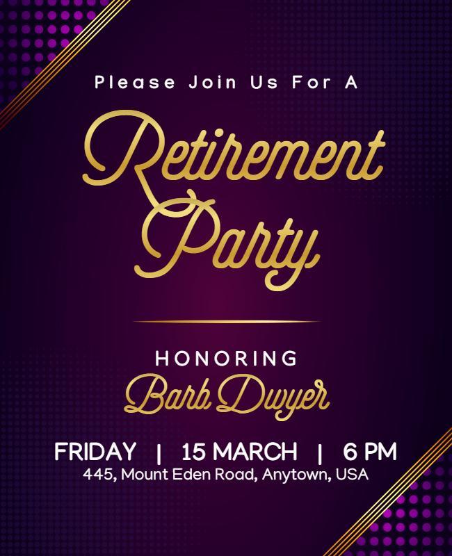 Elegant Retirement Celebration Event Flyer Template