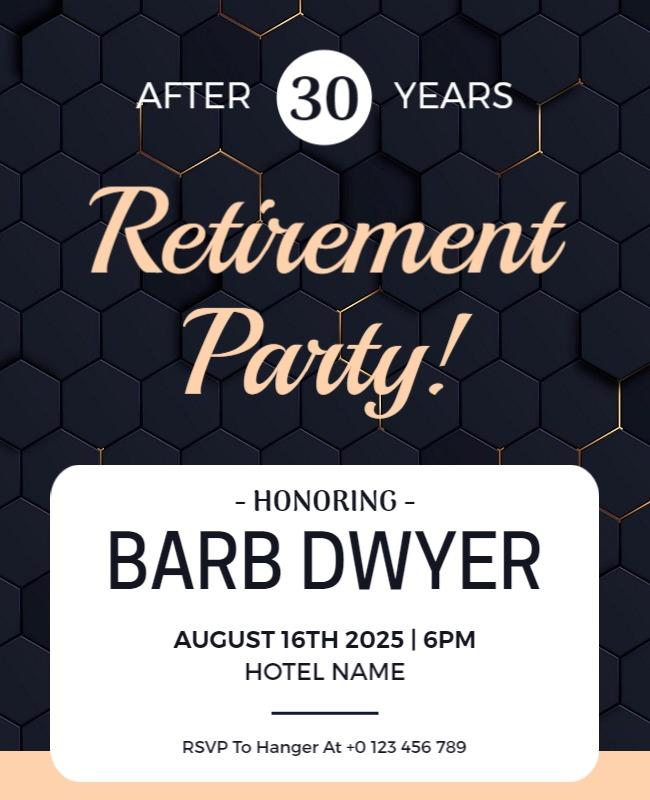 Elegant Retirement Party Celebration Flyer Template