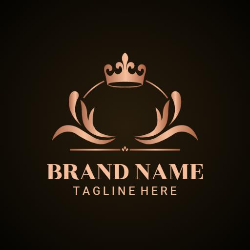 Elegant Rose Gold Crown Symbolizing Luxury and Prestige Logo Template