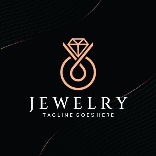 Elegant Rose Gold Design Showcasing Fine Jewelry Logo Template