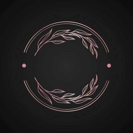 Elegant Rose Gold Floral Design Inside a Blank Circle Logo Template