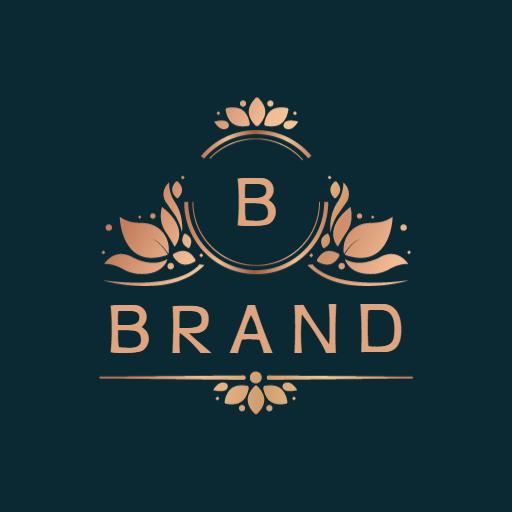 Elegant Rose Gold Floral Design Representing Luxury Brand Logo Template