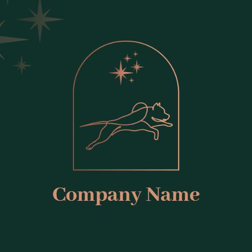 Elegant Rose Gold Pitbull Design Featuring Stellar Accents Logo Template