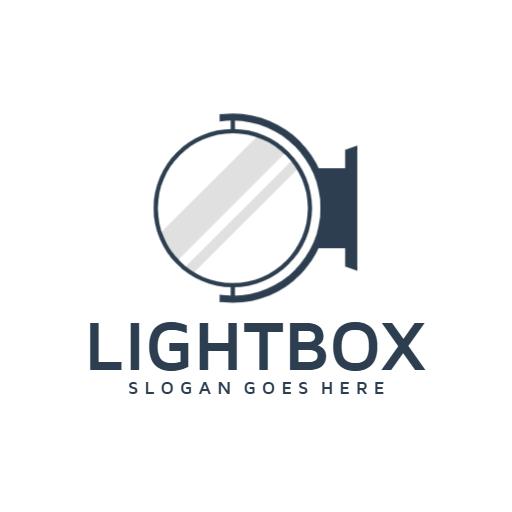 Elegant Round Mirror Design Representing Lightbox Services Logo Template