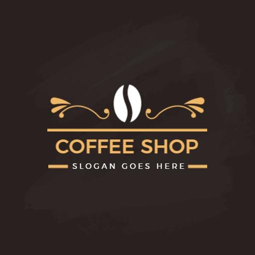 Elegant Royal Coffee Shop Design with Golden Accents Logo Template